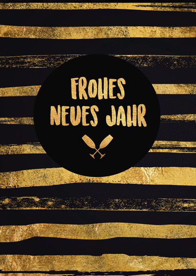Carte Bonne Année 2019 En Allemand Noir Et Or : Envoyer 